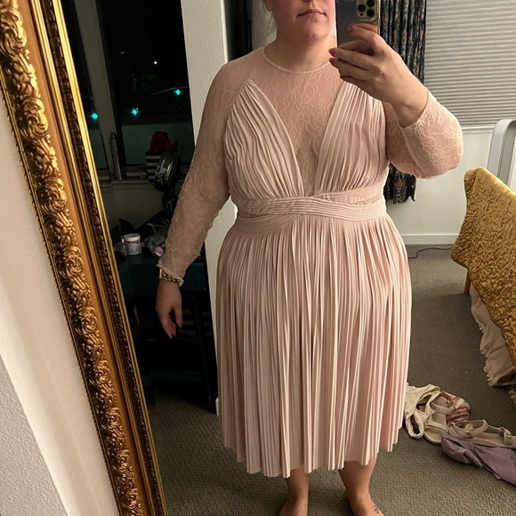 ASOS Curve Dresses & Skirts - Plus Size ASOS Blush Lace Illusion Dress​​